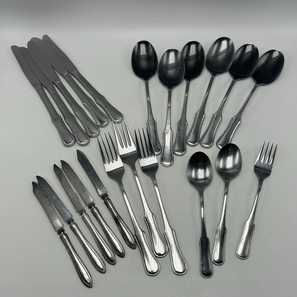 MCM Danish Modern Amefa Stainless Silverware Replacement 22 Piece